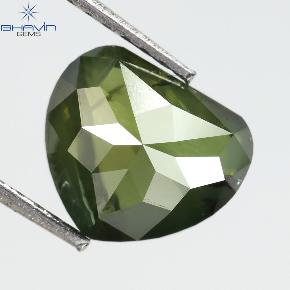 1.99 CT, Heart Diamond, Green Color, Clarity I1