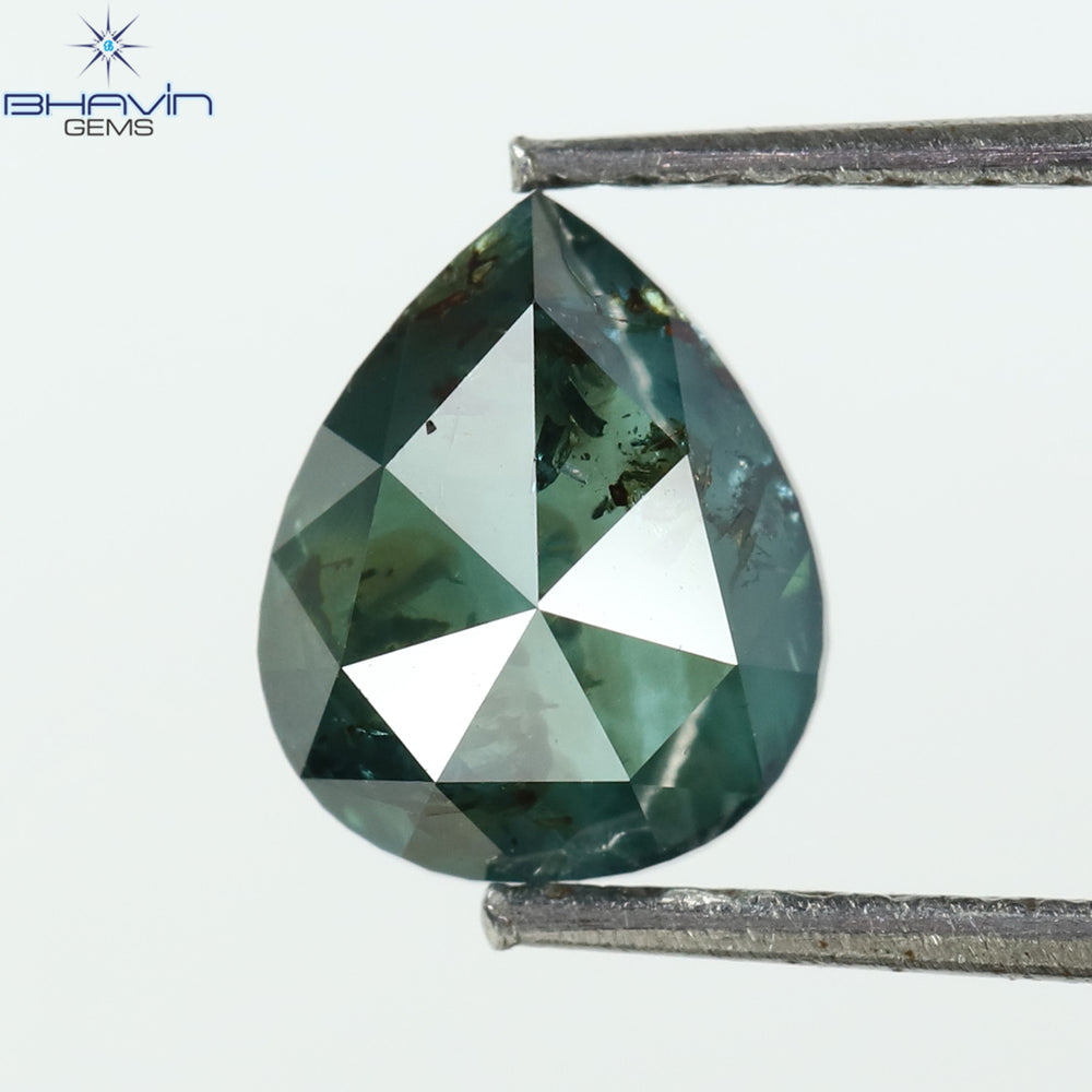 1.21 CT、ペアー ダイヤモンド、ブルー カラー、クラリティ I3