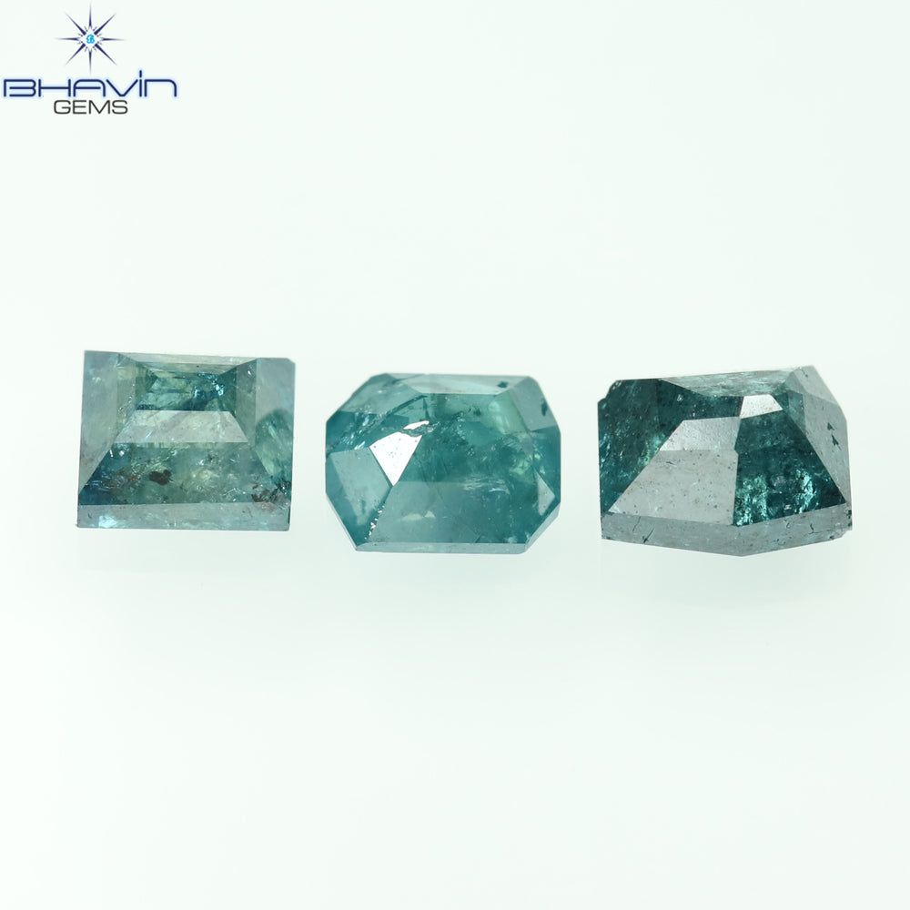 0.93 CT/3 Pcs, Mix Diamond, Blue Color, I3 Clarity