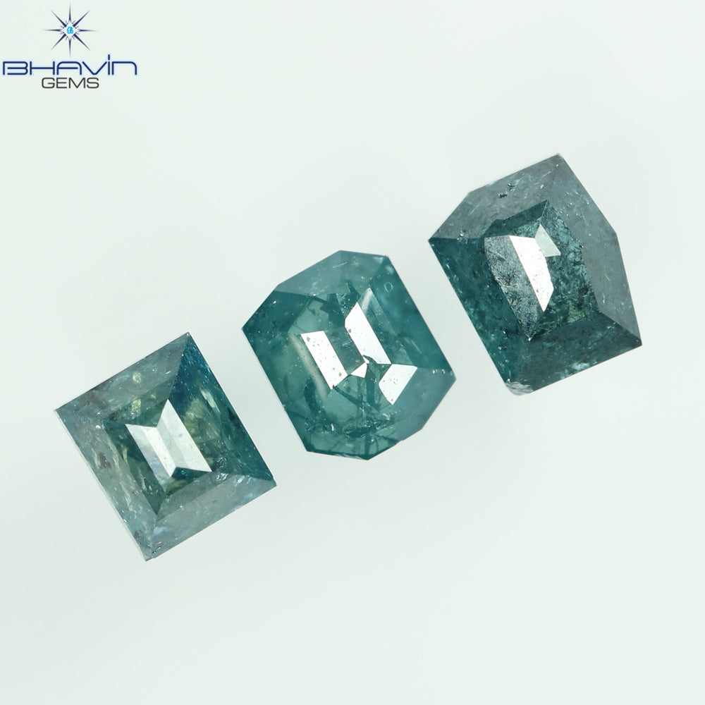 0.93 CT/3 Pcs, Mix Diamond, Blue Color, I3 Clarity