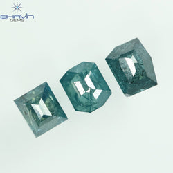 0.93 CT/3 Pcs, Mix Diamond, Blue Color, I3 Clarity