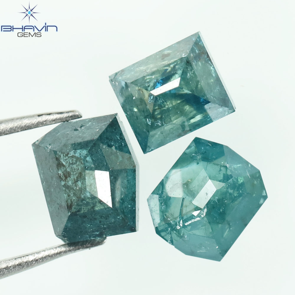 0.93 CT/3 Pcs, Mix Diamond, Blue Color, I3 Clarity