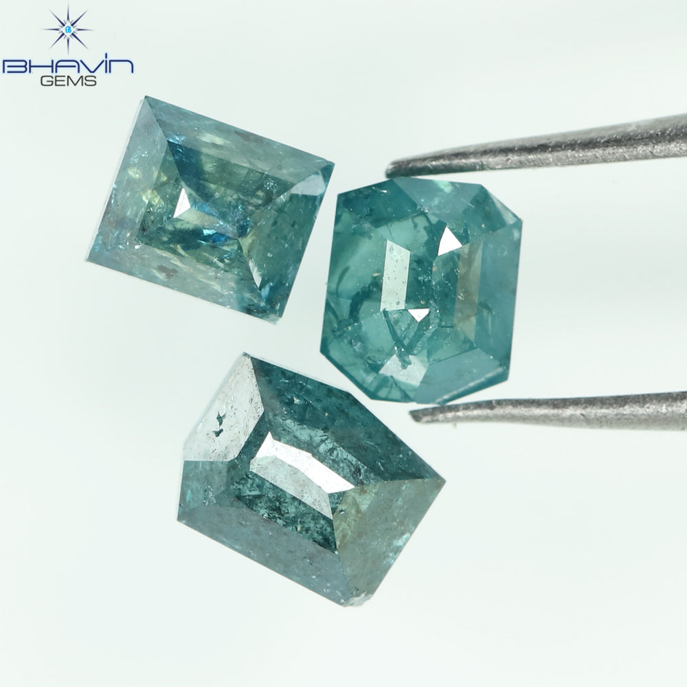 0.93 CT/3 Pcs, Mix Diamond, Blue Color, I3 Clarity