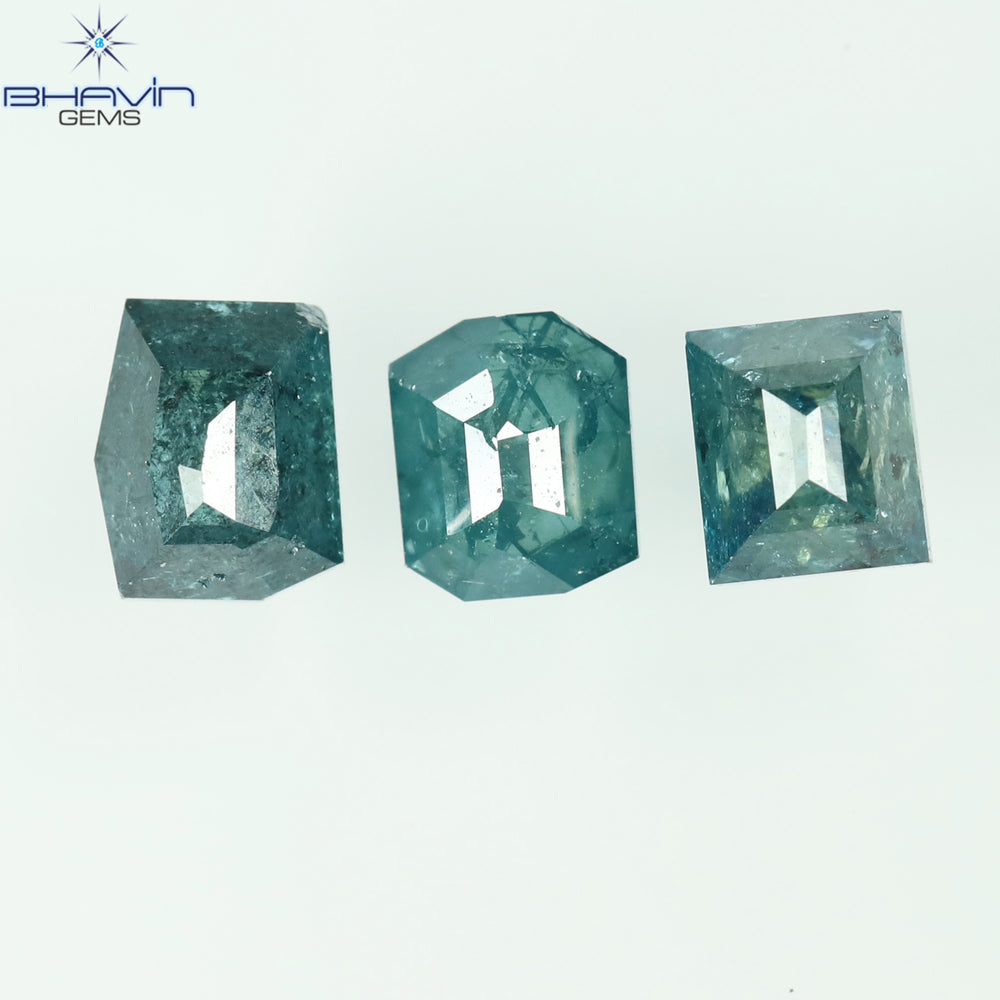 0.93 CT/3 Pcs, Mix Diamond, Blue Color, I3 Clarity