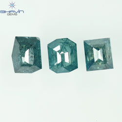 0.93 CT/3 Pcs, Mix Diamond, Blue Color, I3 Clarity