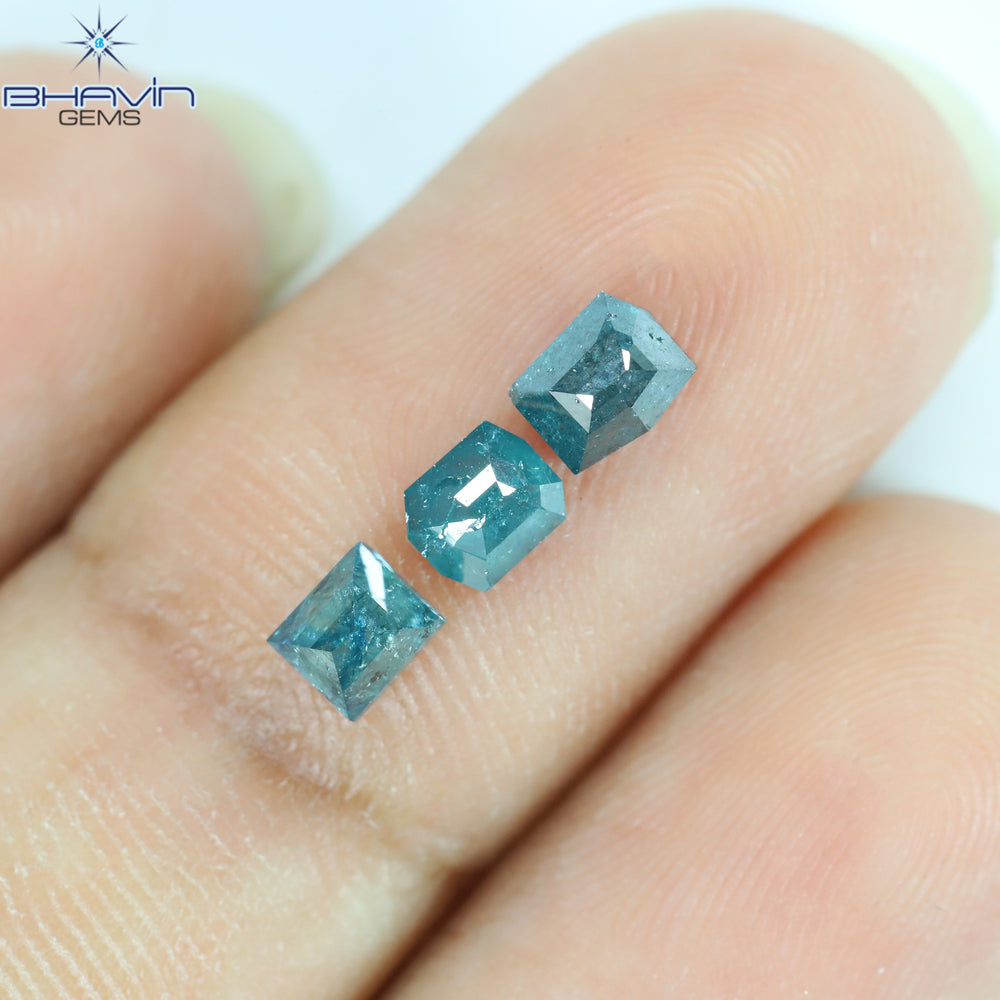 0.93 CT/3 Pcs, Mix Diamond, Blue Color, I3 Clarity