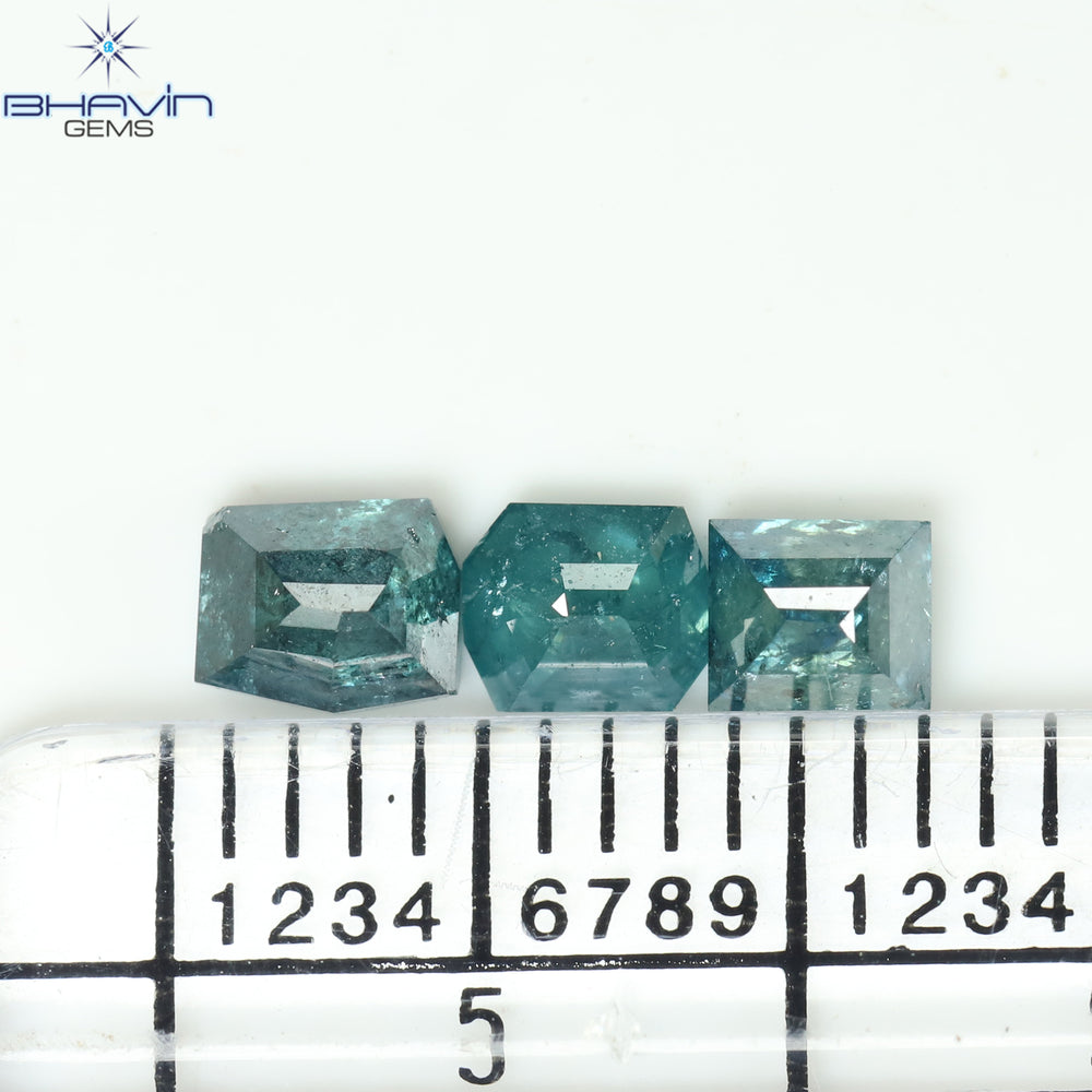 0.93 CT/3 Pcs, Mix Diamond, Blue Color, I3 Clarity