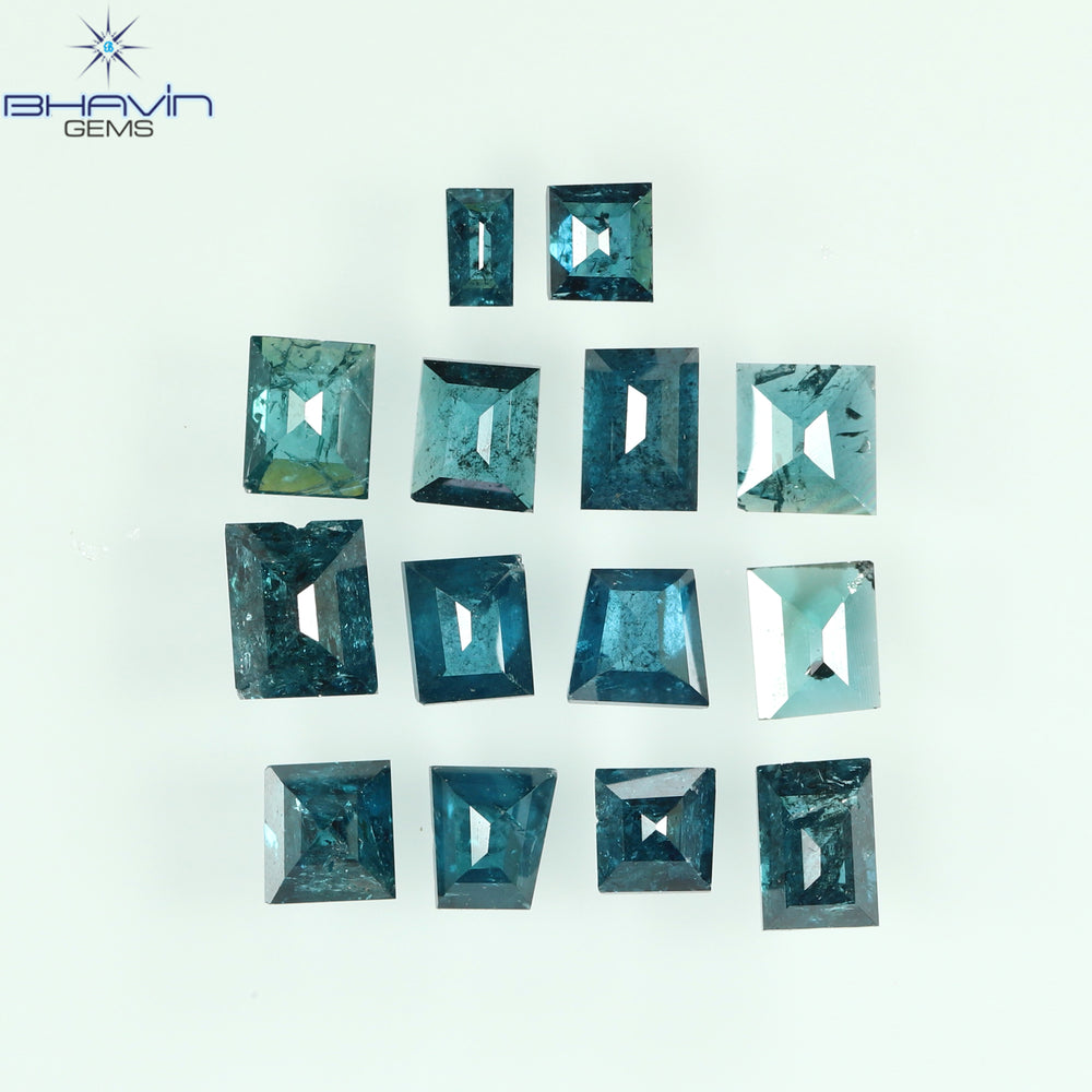 1.19 CT/14 Pcs, Baguette Diamond, Blue Color, I3 Clarity