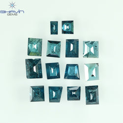 1.19 CT/14 Pcs, Baguette Diamond, Blue Color, I3 Clarity