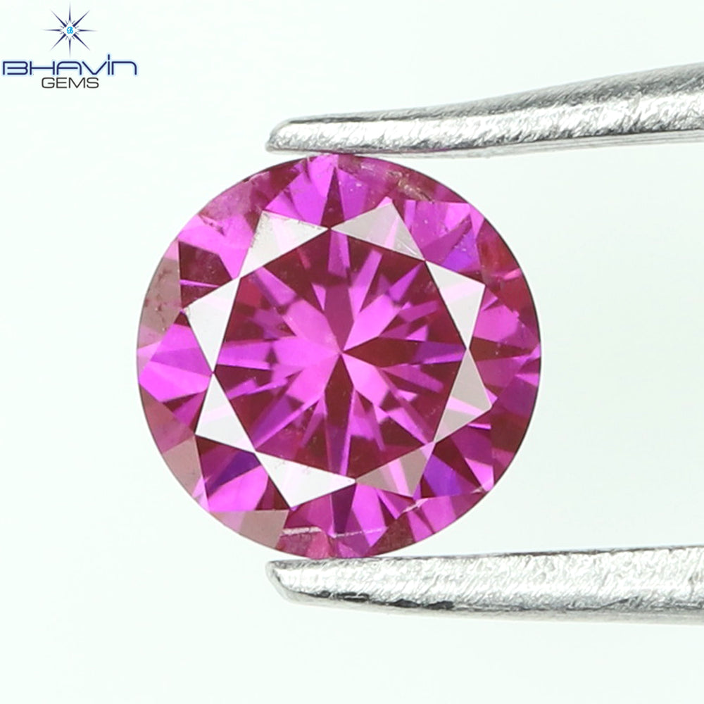 0.13 CT, Round Diamond, Pink Color, VVS1 Clarity