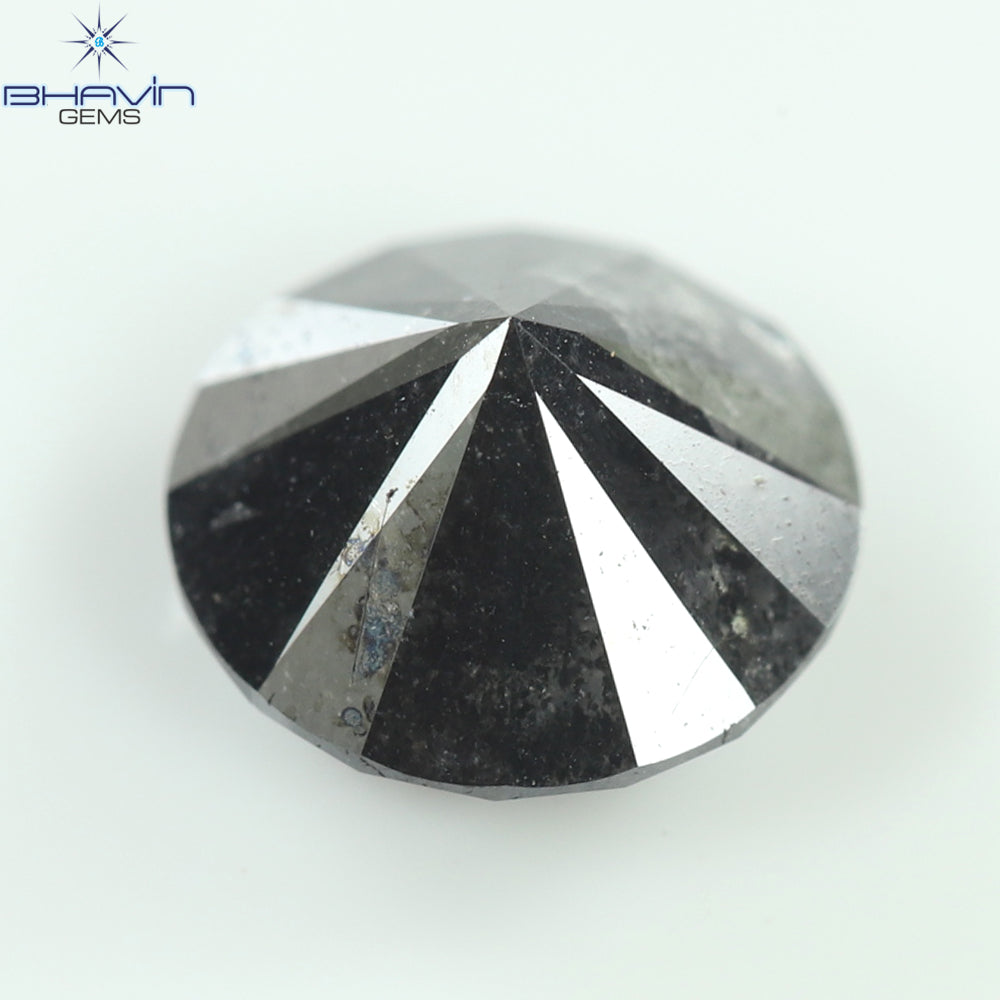 1.70 CT, Round Shape Natural Loose Diamond Black ,Clarity I3(7.40 MM)