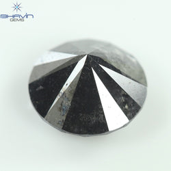 1.70 CT, Round Shape Natural Loose Diamond Black ,Clarity I3(7.40 MM)