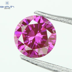 0.13 CT, Round Diamond, Pink Color, VVS1 Clarity