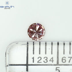 0.09 CT, Round Diamond, Pink Color, VS2 Clarity