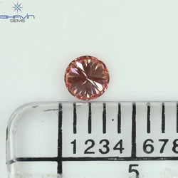 0.12 CT, Round Diamond, Pink Color, VVS1 Clarity
