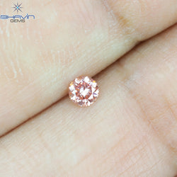 0.12 CT, Round Diamond, Pink Color, VVS1 Clarity