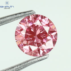 0.13 CT, Round Diamond, Pink Color, SI1 Clarity