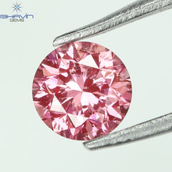 0.13 CT, Round Diamond, Pink Color, SI1 Clarity