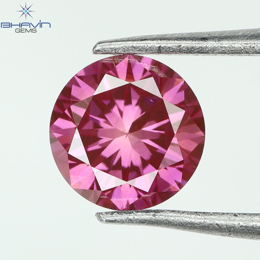 0.23 CT, Round Diamond, Pink Color, VVS1 Clarity