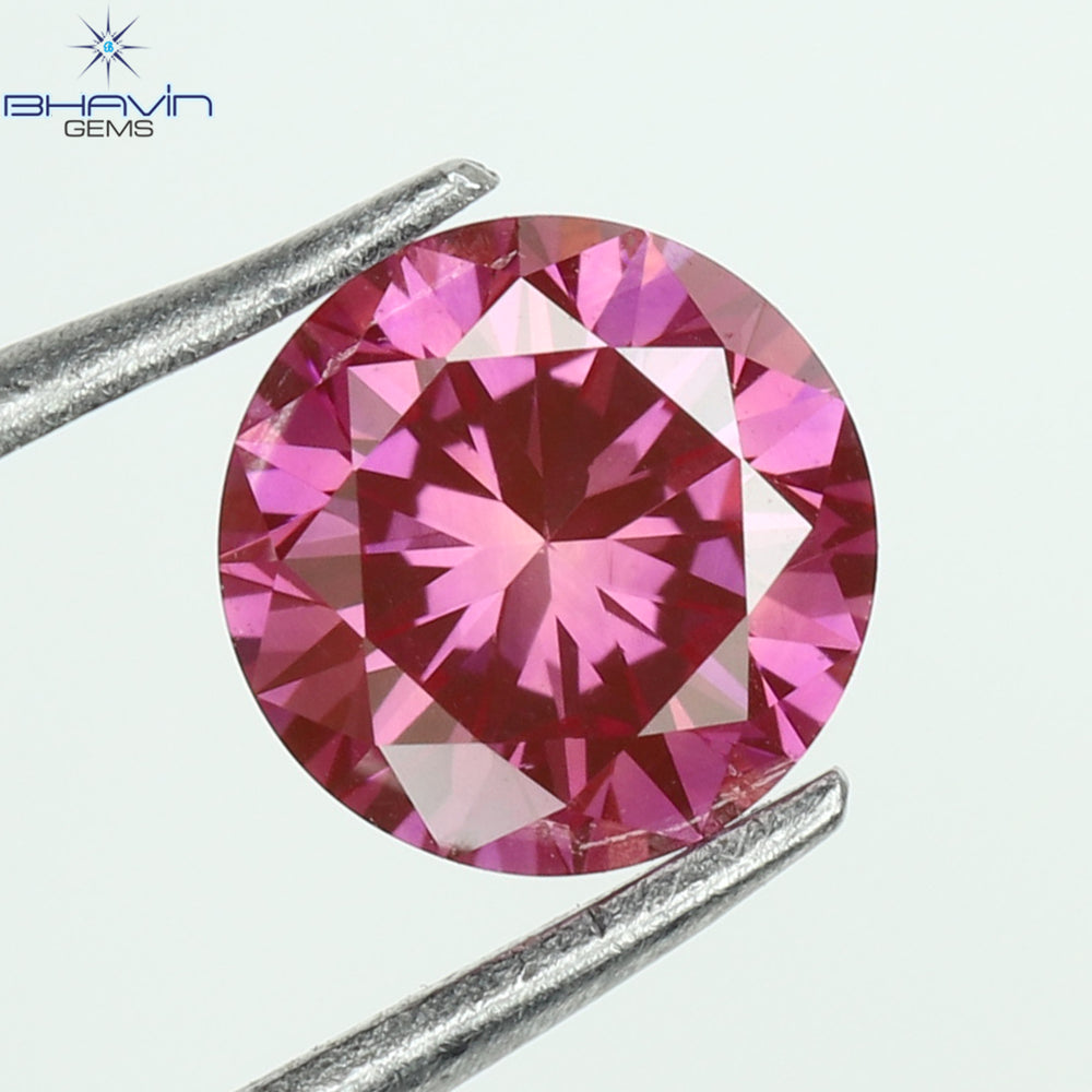 0.23 CT, Round Diamond, Pink Color, VVS1 Clarity