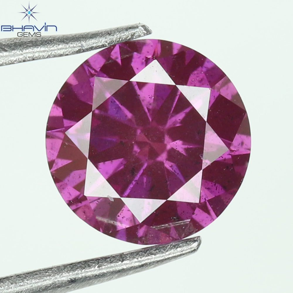 0.28 CT, Round Diamond, Pink Color, VS1 Clarity