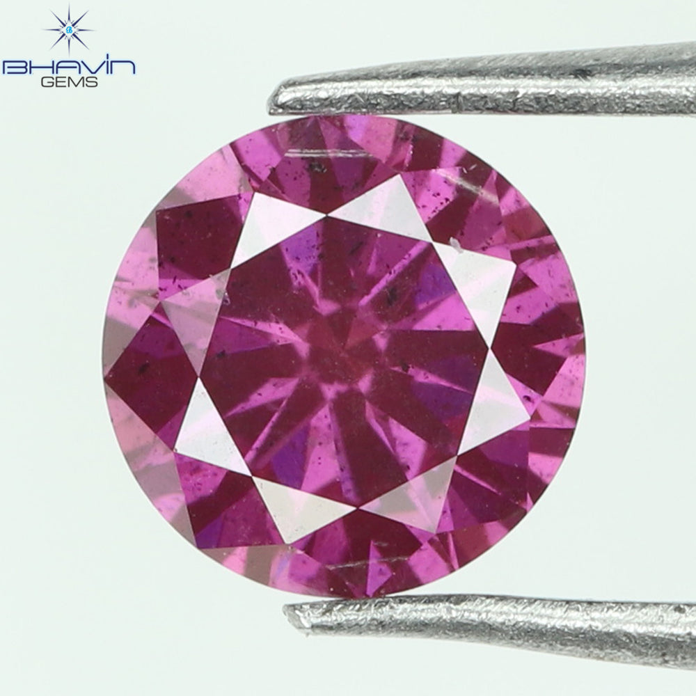 0.28 CT、ラウンド ダイヤモンド、ピンク色、VS1 クラリティ