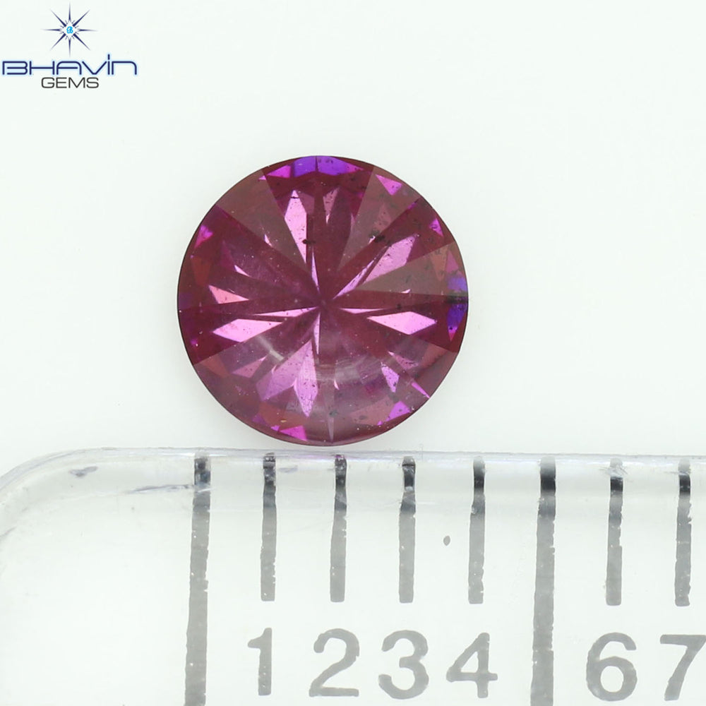 0.28 CT, Round Diamond, Pink Color, VS1 Clarity