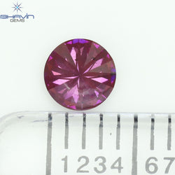 0.28 CT, Round Diamond, Pink Color, VS1 Clarity