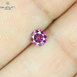 0.28 CT, Round Diamond, Pink Color, VS1 Clarity