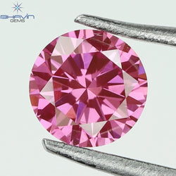 0.10 CT, Round Diamond, Pink Color, VVS1 Clarity