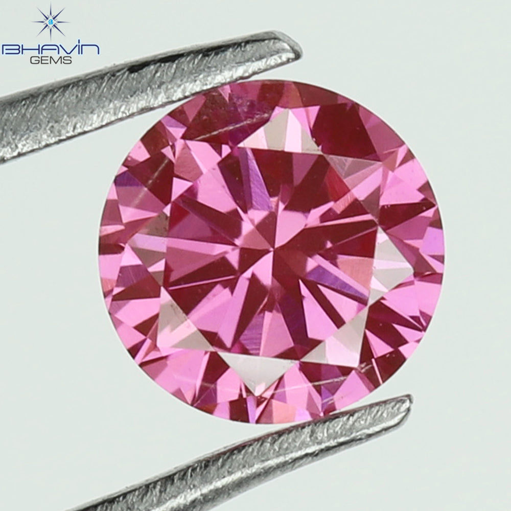 0.10 CT, Round Diamond, Pink Color, VVS1 Clarity