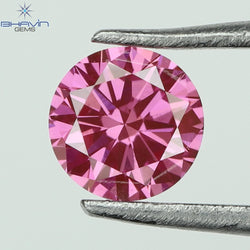 0.10 CT, Round Diamond, Pink Color, VVS1 Clarity