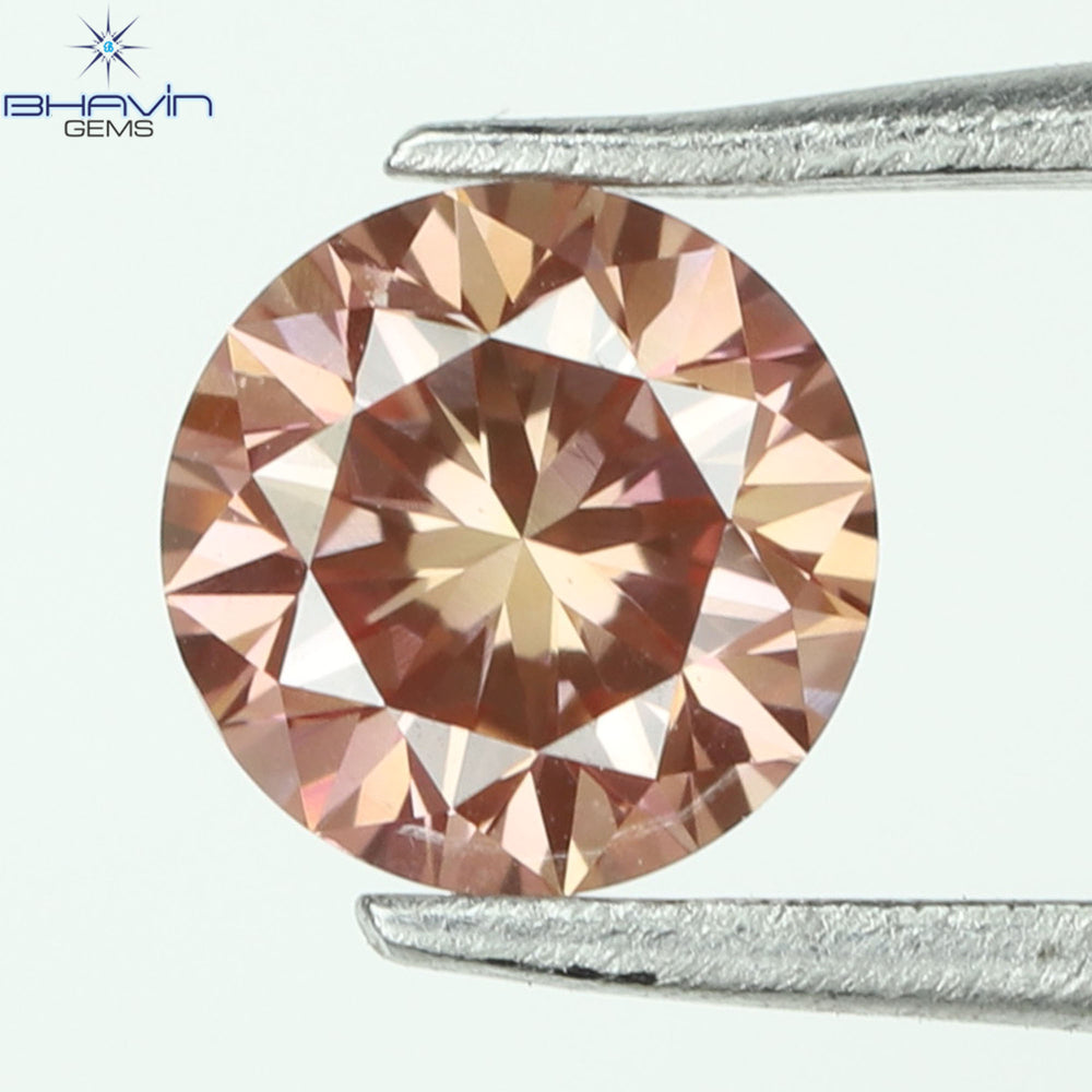 0.19 CT, Round Diamond, Pink Color, VVS1 Clarity