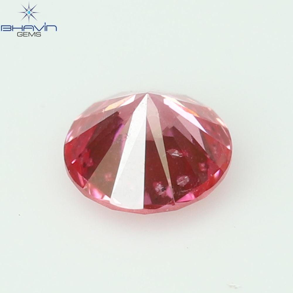 0.13 CT, Round Diamond, Pink Color, SI1 Clarity