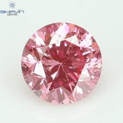 0.13 CT, Round Diamond, Pink Color, SI1 Clarity