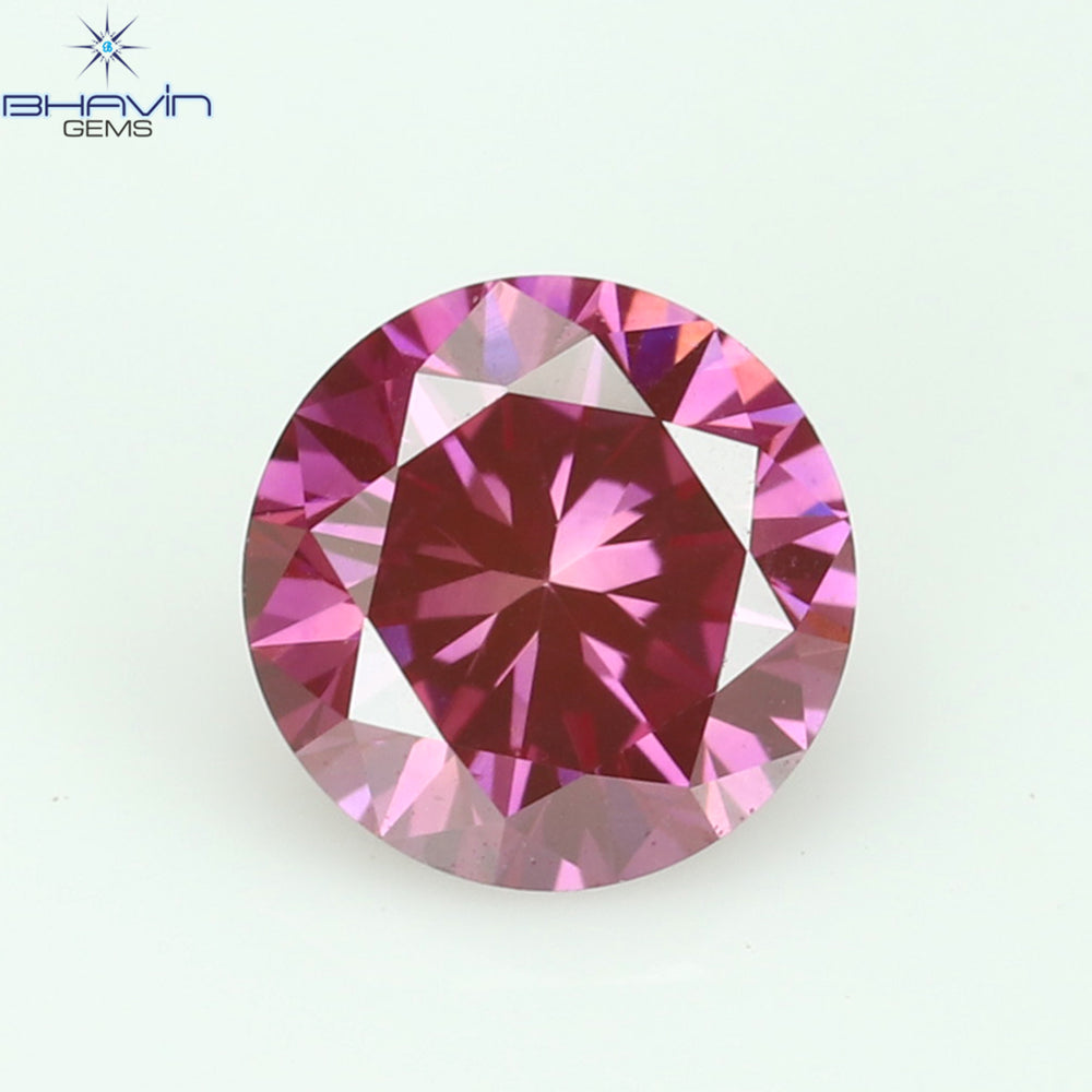 0.23 CT, Round Diamond, Pink Color, VVS1 Clarity