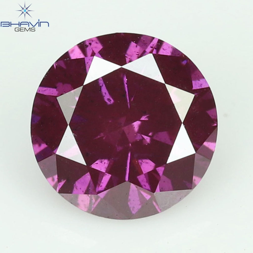 0.28 CT, Round Diamond, Pink Color, VS1 Clarity