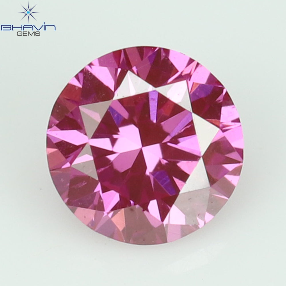 0.09 CT, Round Diamond, Pink Color, VVS1 Clarity