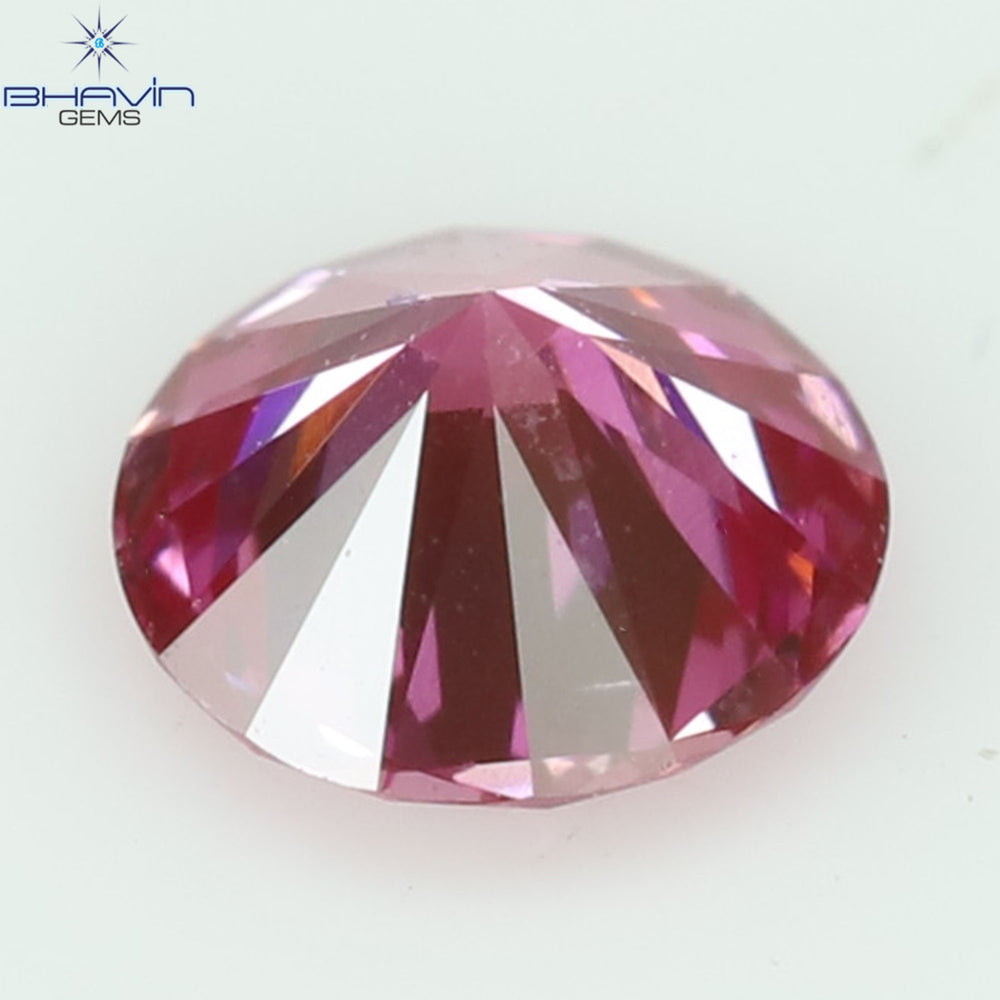 0.10 CT, Round Diamond, Pink Color, VVS1 Clarity