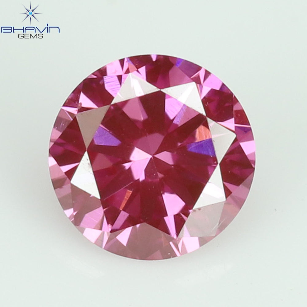 0.10 CT, Round Diamond, Pink Color, VVS1 Clarity