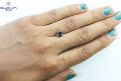 1.70 CT, Round Shape Natural Loose Diamond Black ,Clarity I3(7.40 MM)