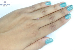 0.09 CT, Round Diamond, Pink Color, VS2 Clarity