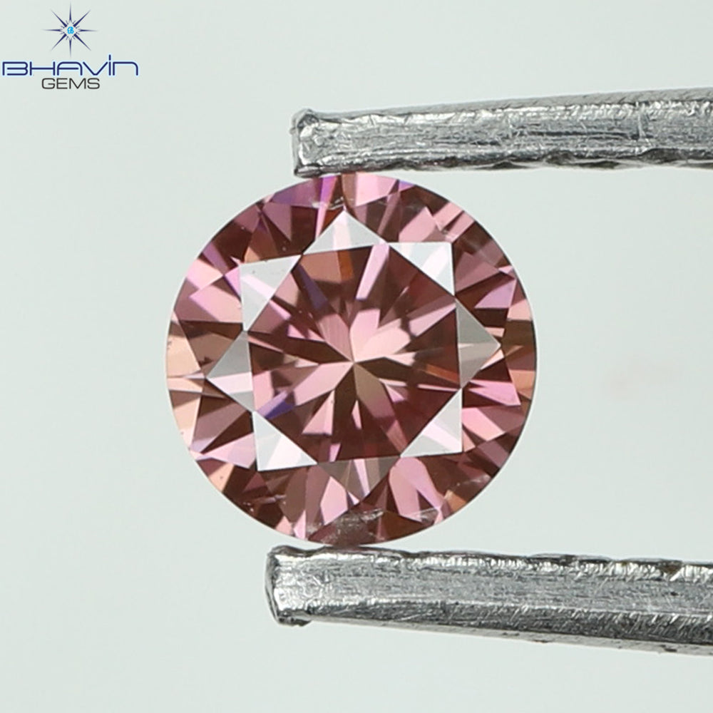 0.12 CT, Round Diamond, Pink Color, VVS1 Clarity