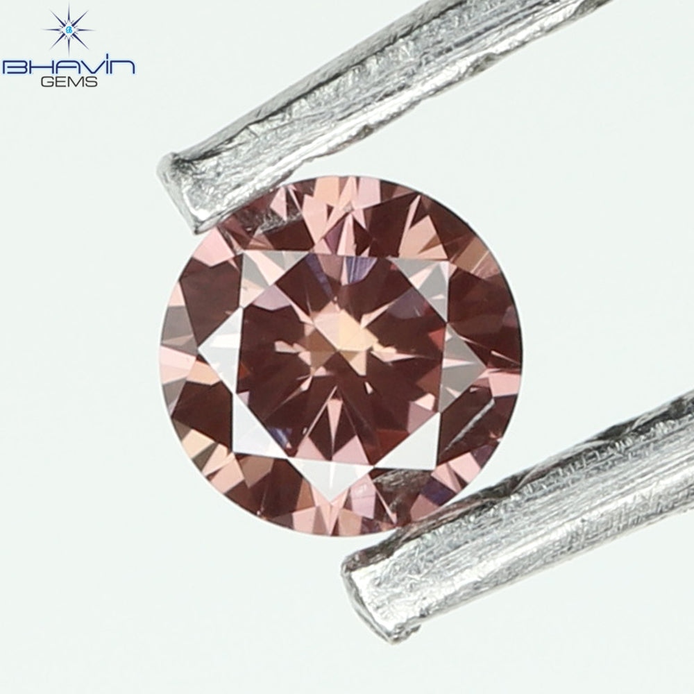 0.05 CT, Round Diamond, Pink Color,  VVS1 Clarity