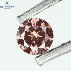 0.05 CT, Round Diamond, Pink Color,  VVS1 Clarity