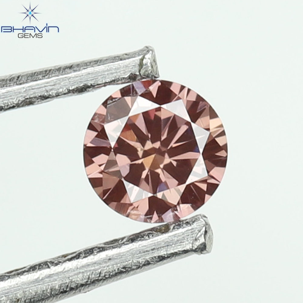 0.05 CT, Round Diamond, Pink Color,  VVS1 Clarity
