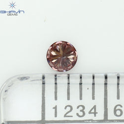 0.05 CT, Round Diamond, Pink Color,  VVS1 Clarity