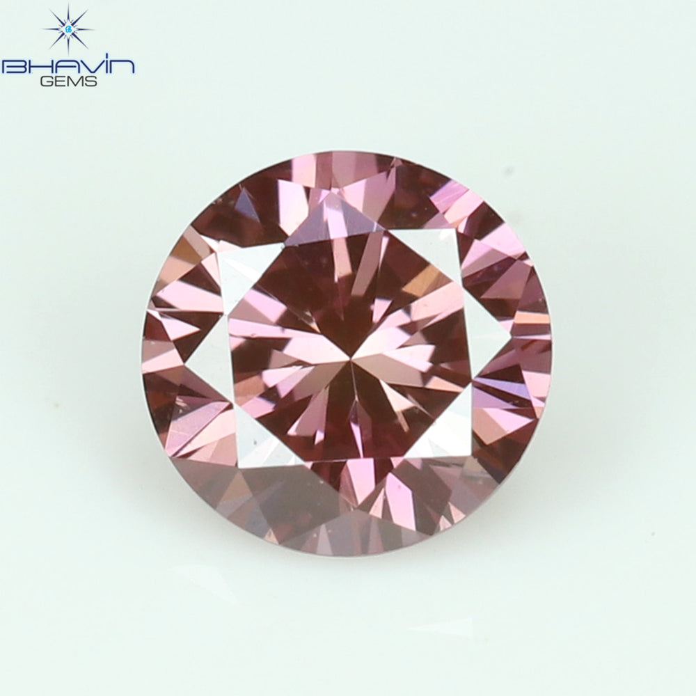 0.12 CT, Round Diamond, Pink Color,  VVS1 Clarity