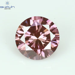 0.12 CT, Round Diamond, Pink Color,  VVS1 Clarity