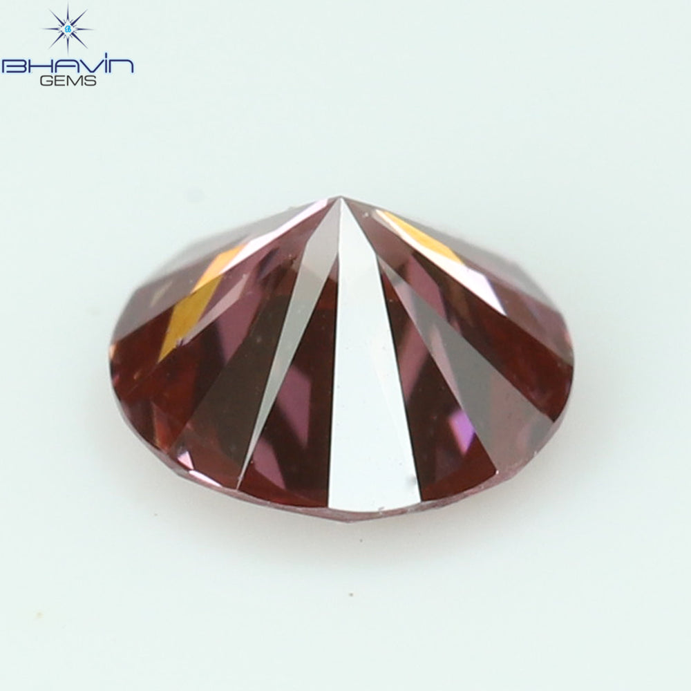 0.12 CT, Round Diamond, Pink Color,  VVS1 Clarity
